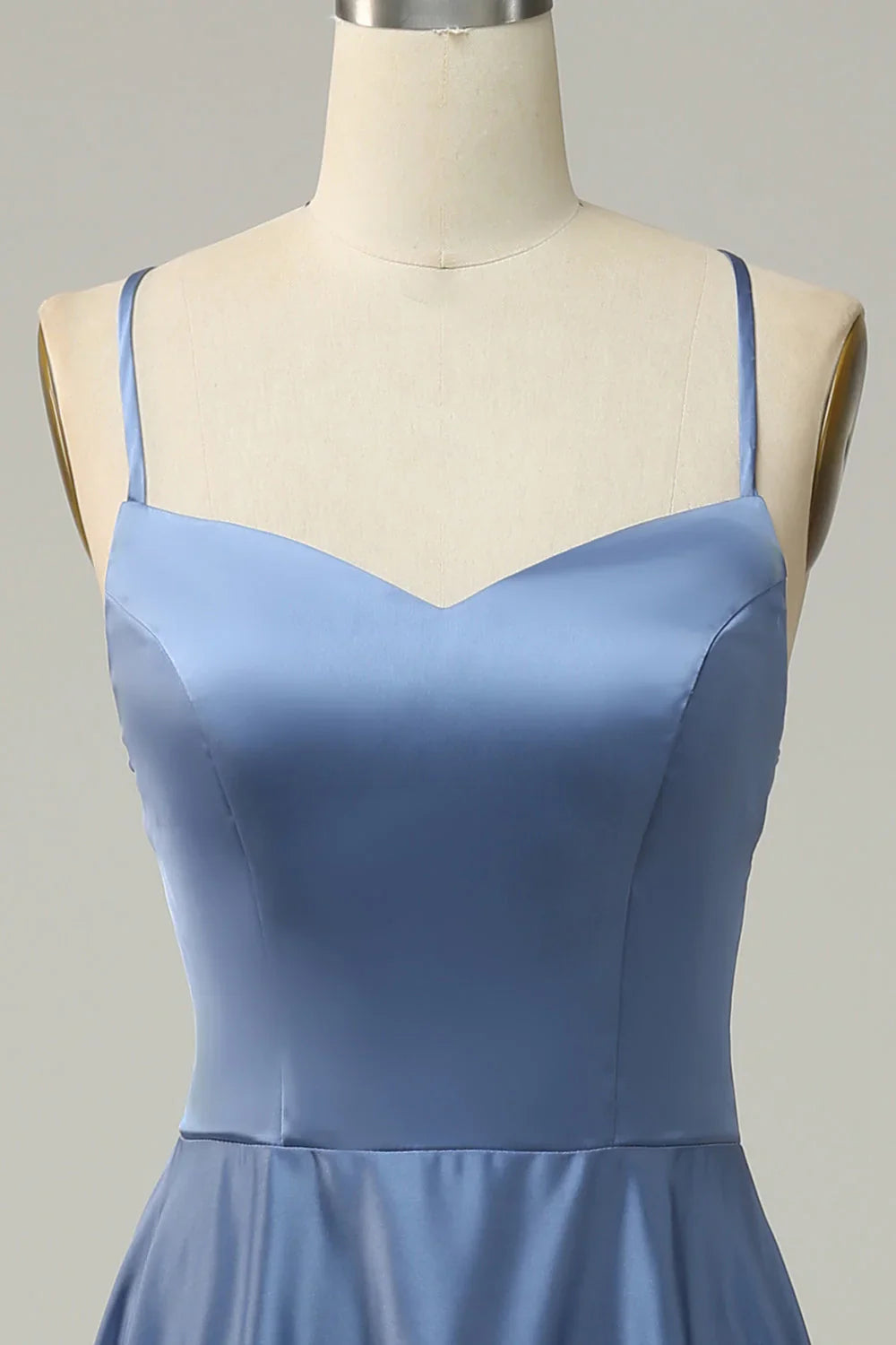 A Line Halter Long Bridesmaid Dress