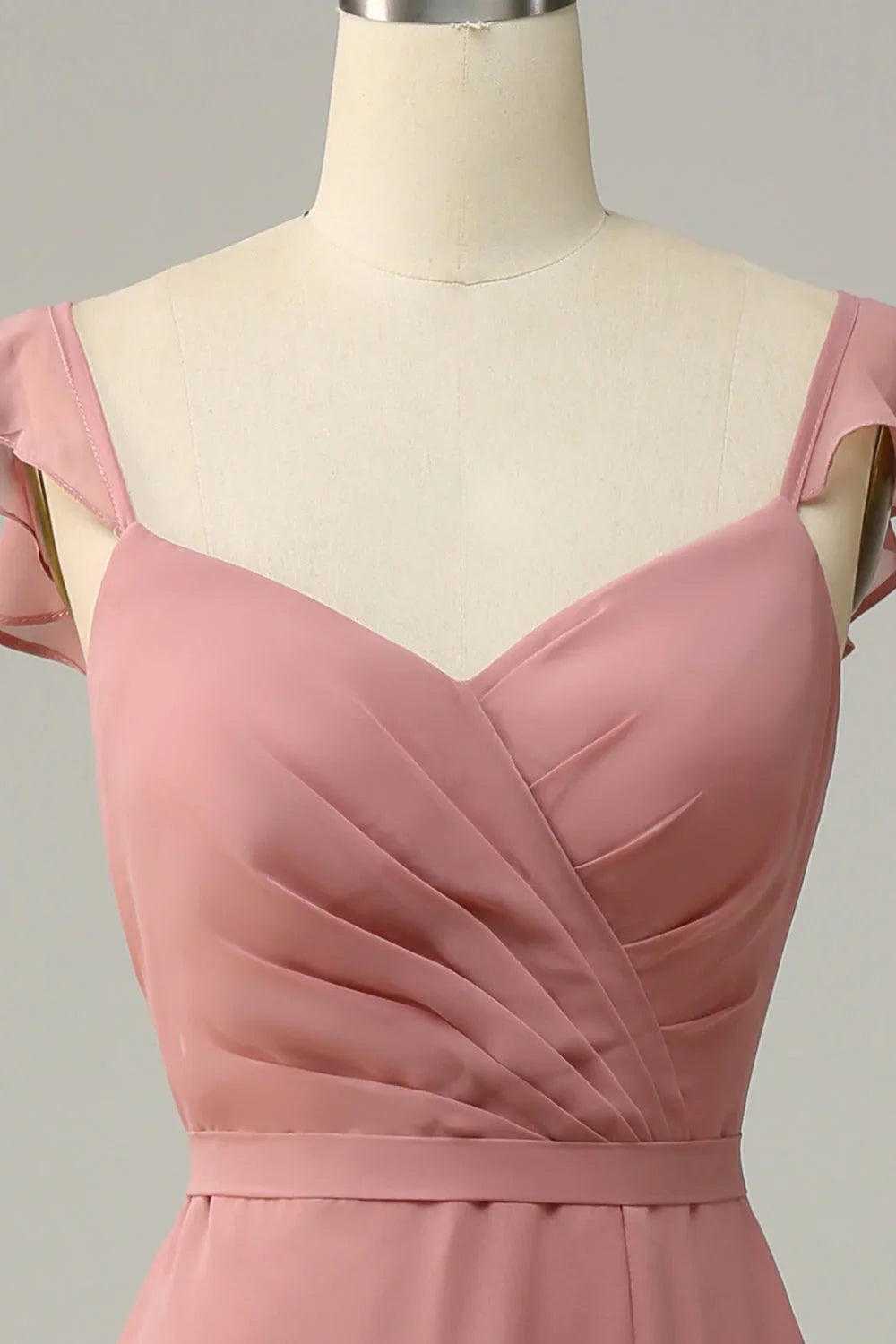 A Line Long Bridesmaid Dress With Slit