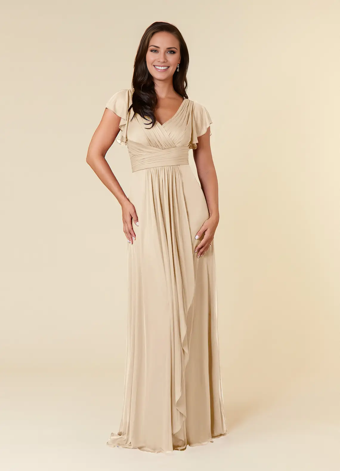 Black A-line evening gown pleated mesh mothers of the bride dresses