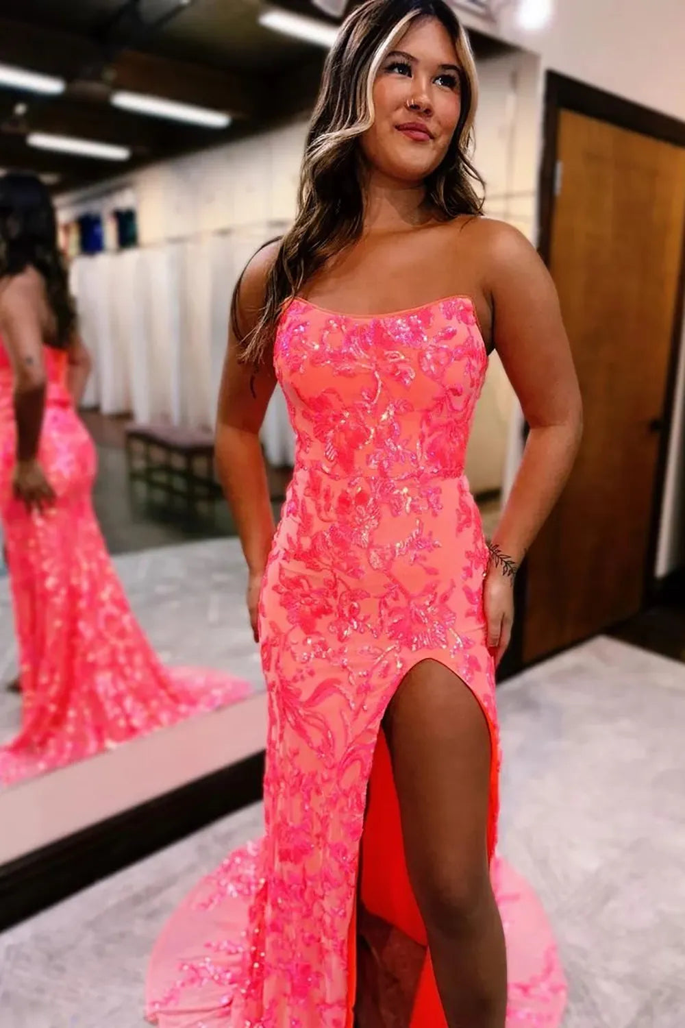 Mermaid Lace Up Long Prom Dress Off Shoulder Sparkly Sexy
