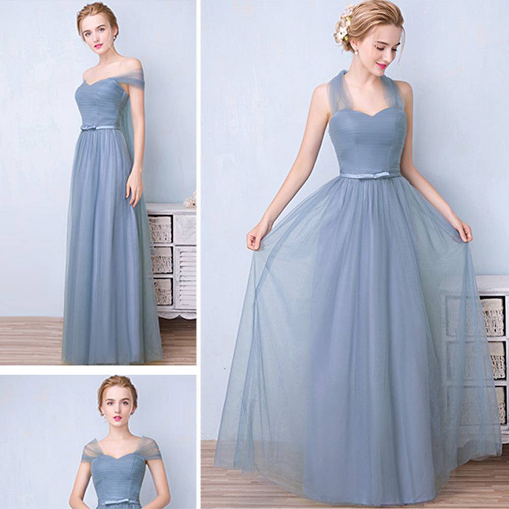 Convertible Sweetheart Pleated Bow Tie Bridesmaid Dress - RongMoon