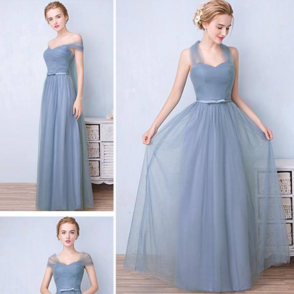 Double V Cut Pleated Bow Tie Bridesmaid Dress - RongMoon