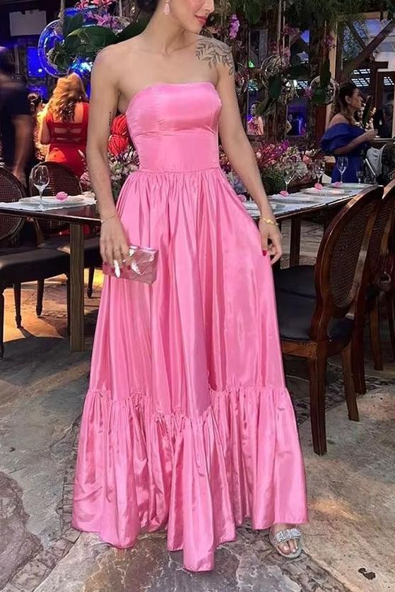 Pink Leg Split Prom Dress Women Sexy Party Dresses P1152