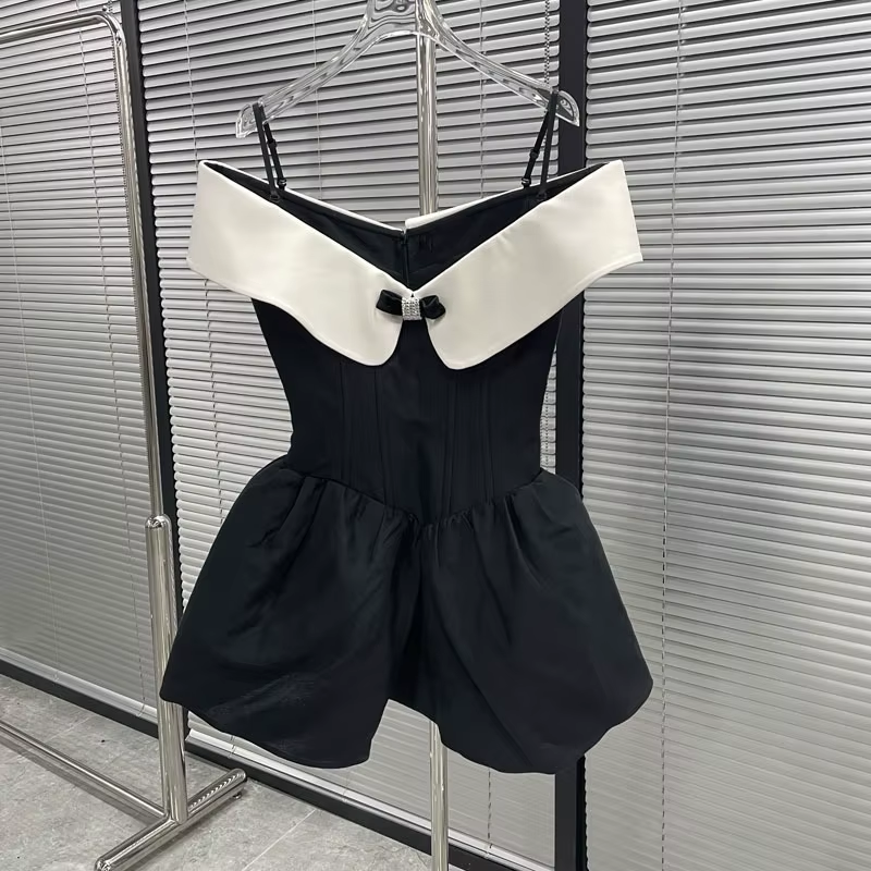 Sexy A line Off The Shoulder Black Short Homecoming Dress P2256