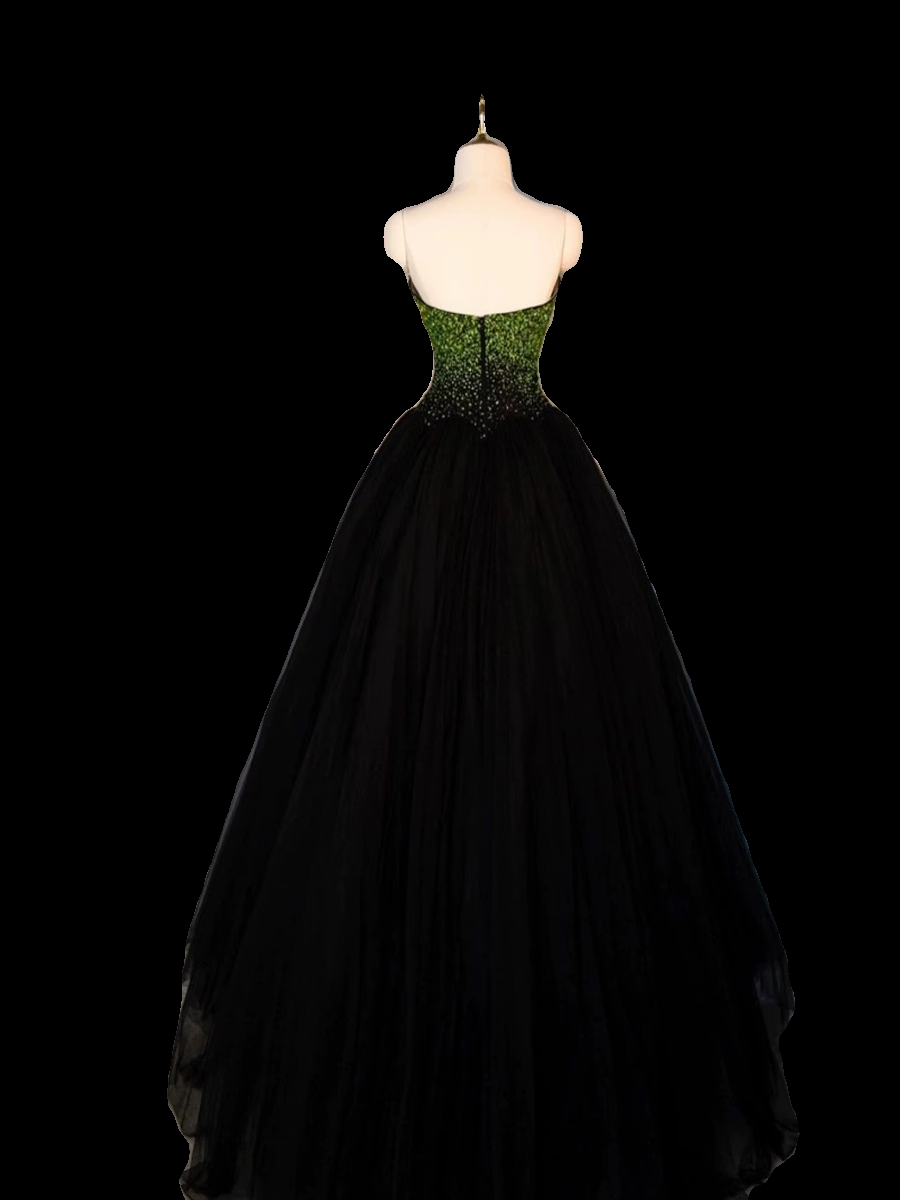 Ball Gown Sweetheart Tulle Black Prom Dresses Evening Dress P1985