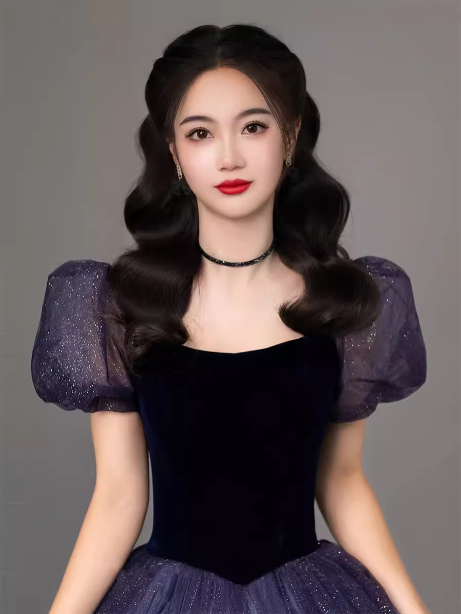 Simple A Line Grape Tulle Prom Dresses Evening Dress P2153