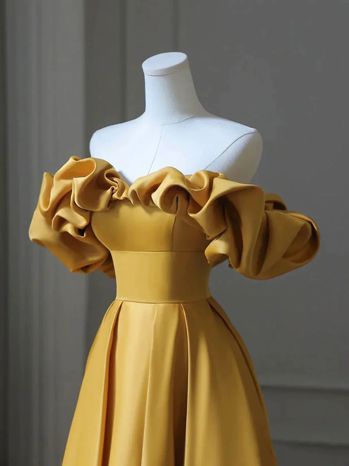 Yellow Off Shoulder Long Formal Evening Dresses Prom Dress P2205