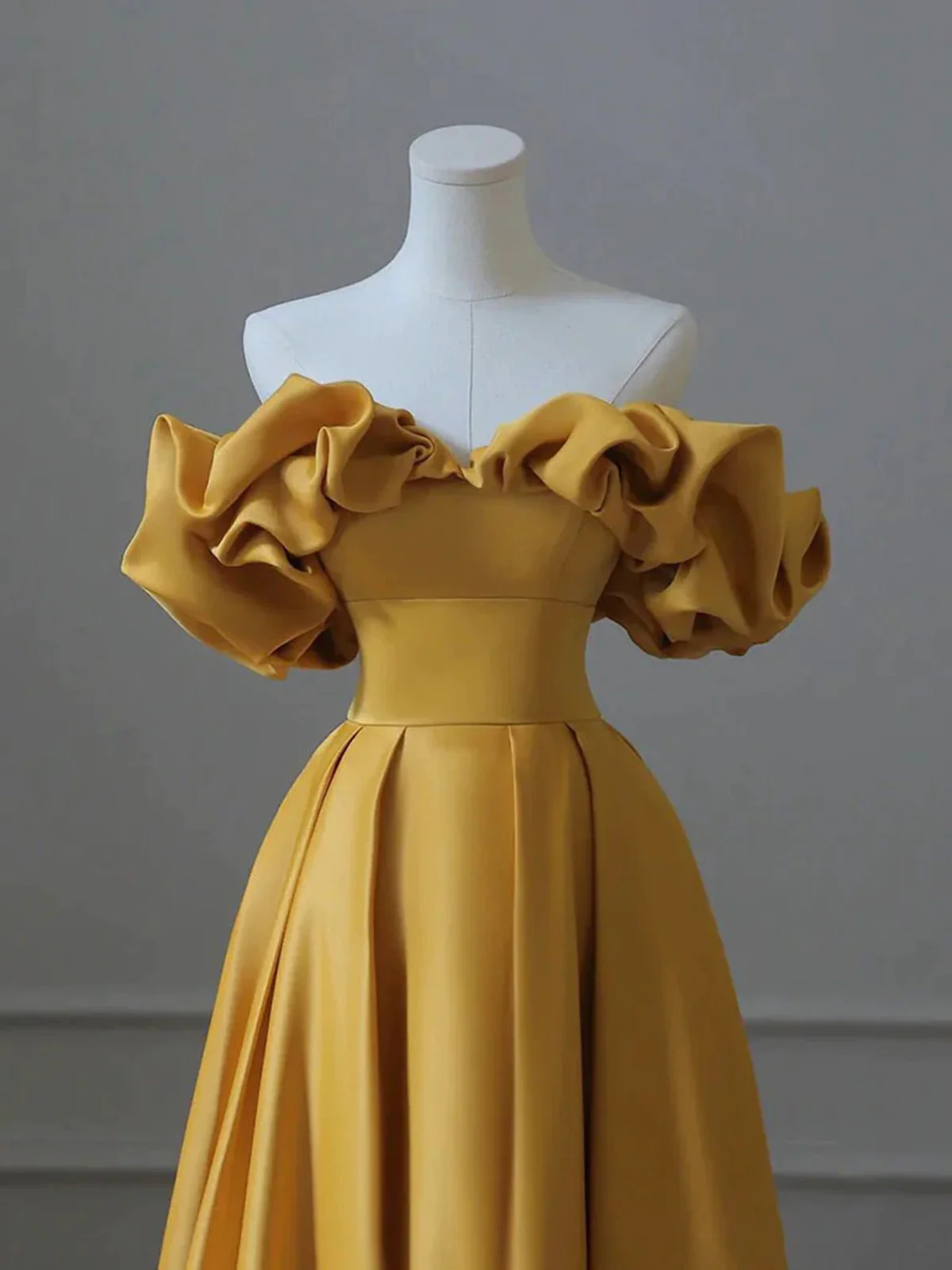 Yellow Off Shoulder Long Formal Evening Dresses Prom Dress P2205