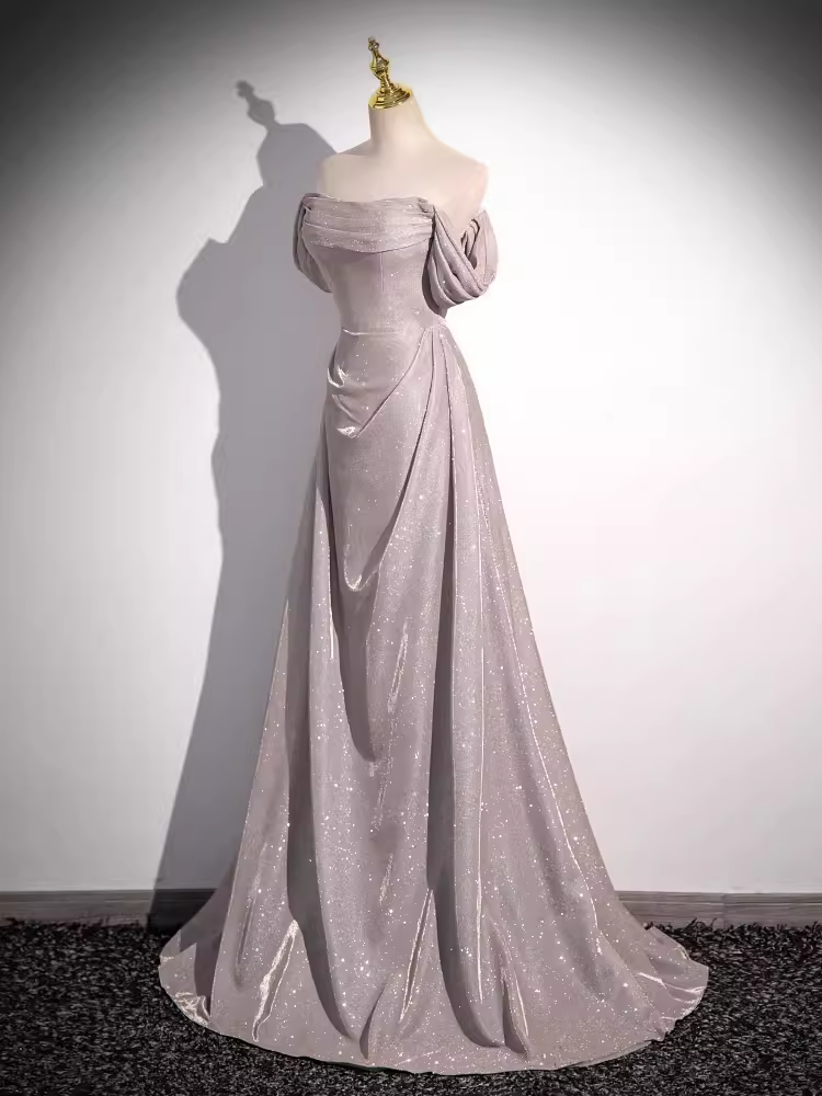 Pretty A line Square Neckline Sleeveless Long Evening Party Dress Pink Prom Dresses PD0055