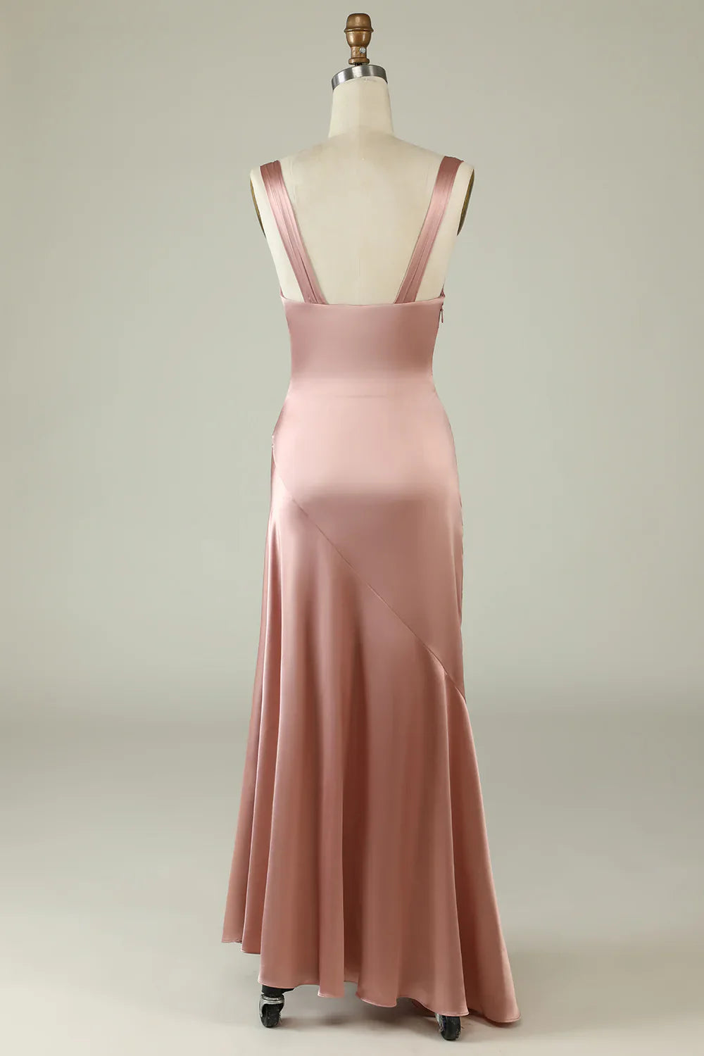 Pink slit asymmetrical bridesmaid dress
