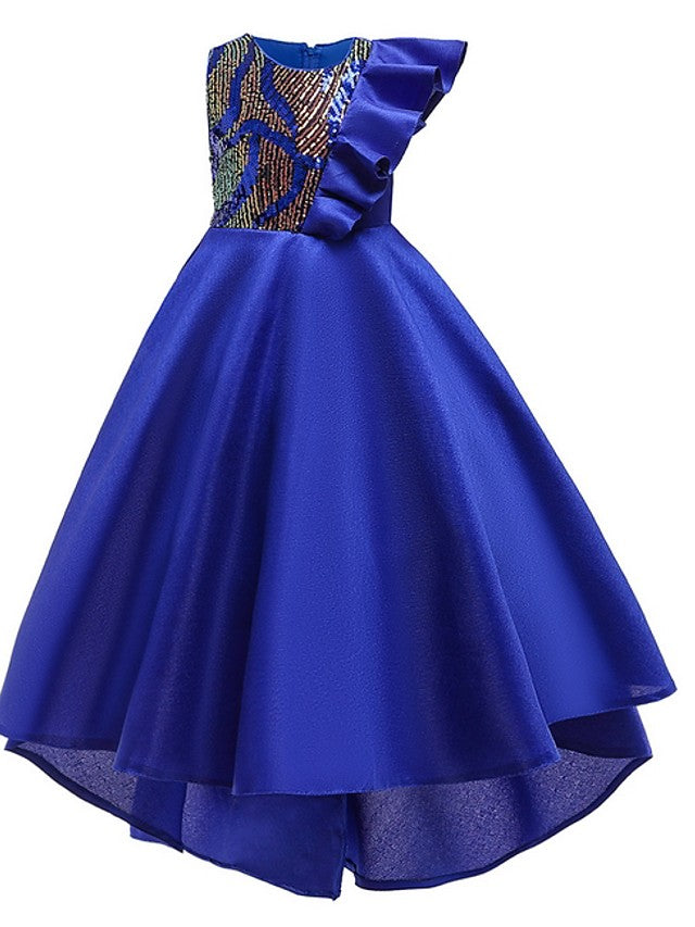 Beautiful A-Line Hi-Lo Flower Girl Dress With Bow Ruffles