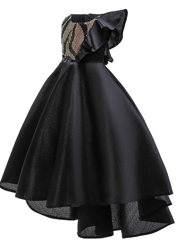 Beautiful A-Line Hi-Lo Flower Girl Dress With Bow Ruffles