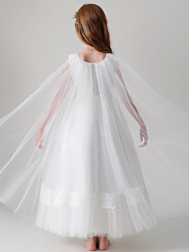 Beautiful Ball Gown Dress With Crystals Appliques For Flower Girl Ankle Length Tulle
