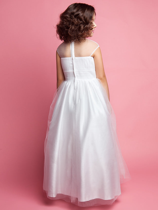 Beautiful Princess A-Line Floor Length Flower Girl Dress with Beading Appliques
