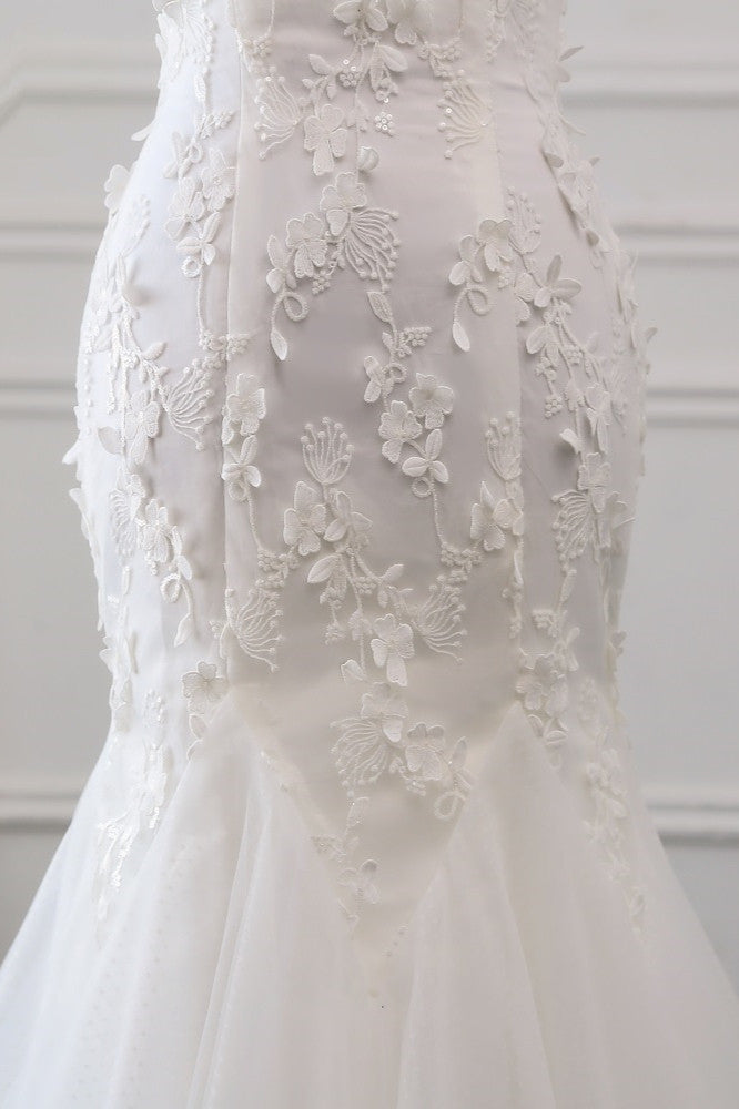 Dasida Gorgeous Off-the-shoulder Mermaid Long Wedding Dress with Tulle Lace