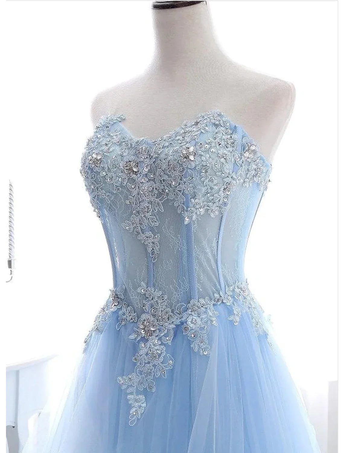 A-Line Sexy Engagement Prom Birthday Dress Strapless Sleeveless Lace Pleats