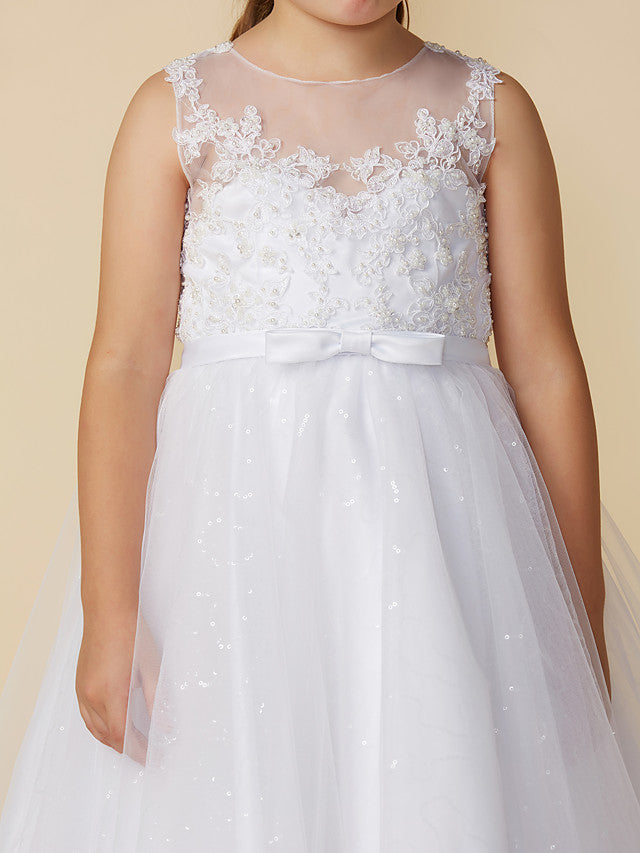 Gorgeous Princess Lace Tulle Flower Girl Dress