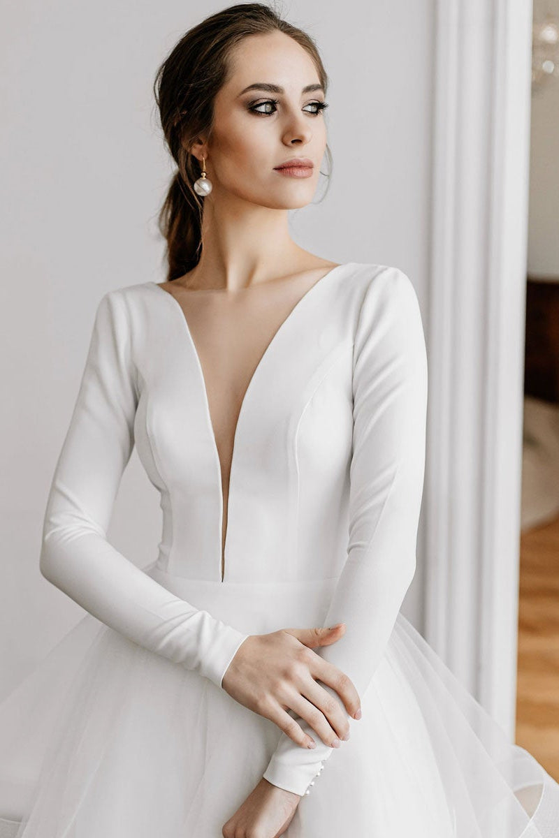 Long Sleeves Tulle Wedding Dress for Your Special Day