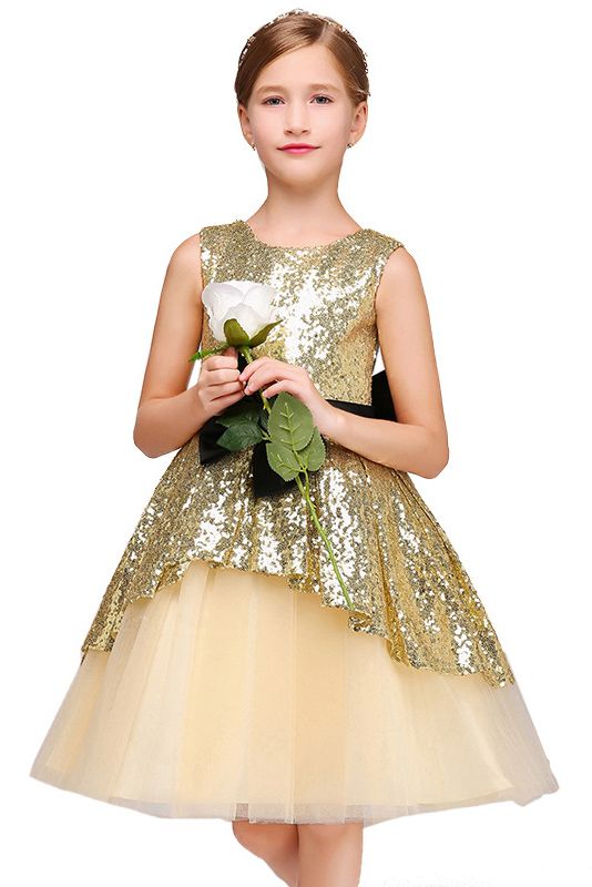 Lovely Jewel Sleeveless Flower Girl Dress with Tulle and Sequins