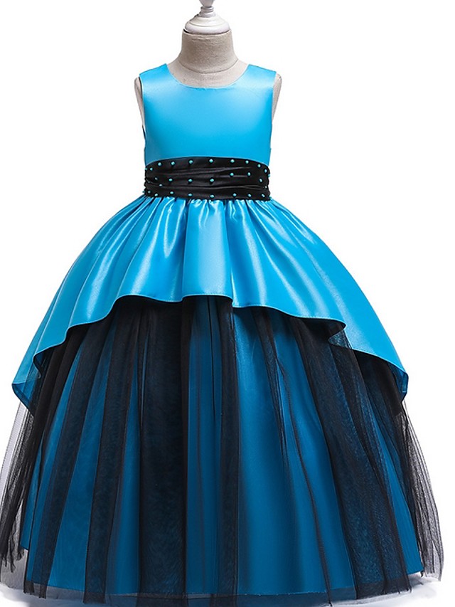 Princess Flower Girl Dress with Tulle and Bow Ruching