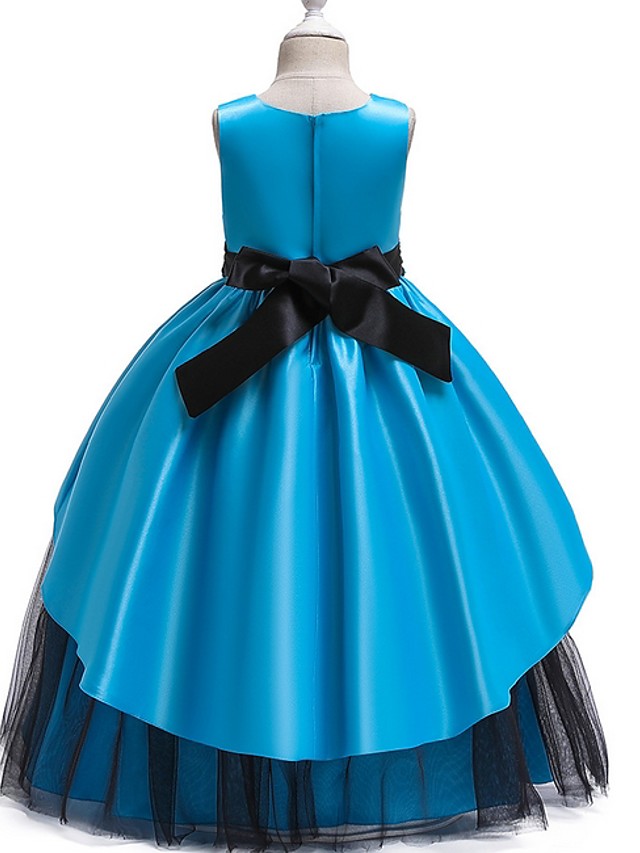 Princess Flower Girl Dress with Tulle and Bow Ruching