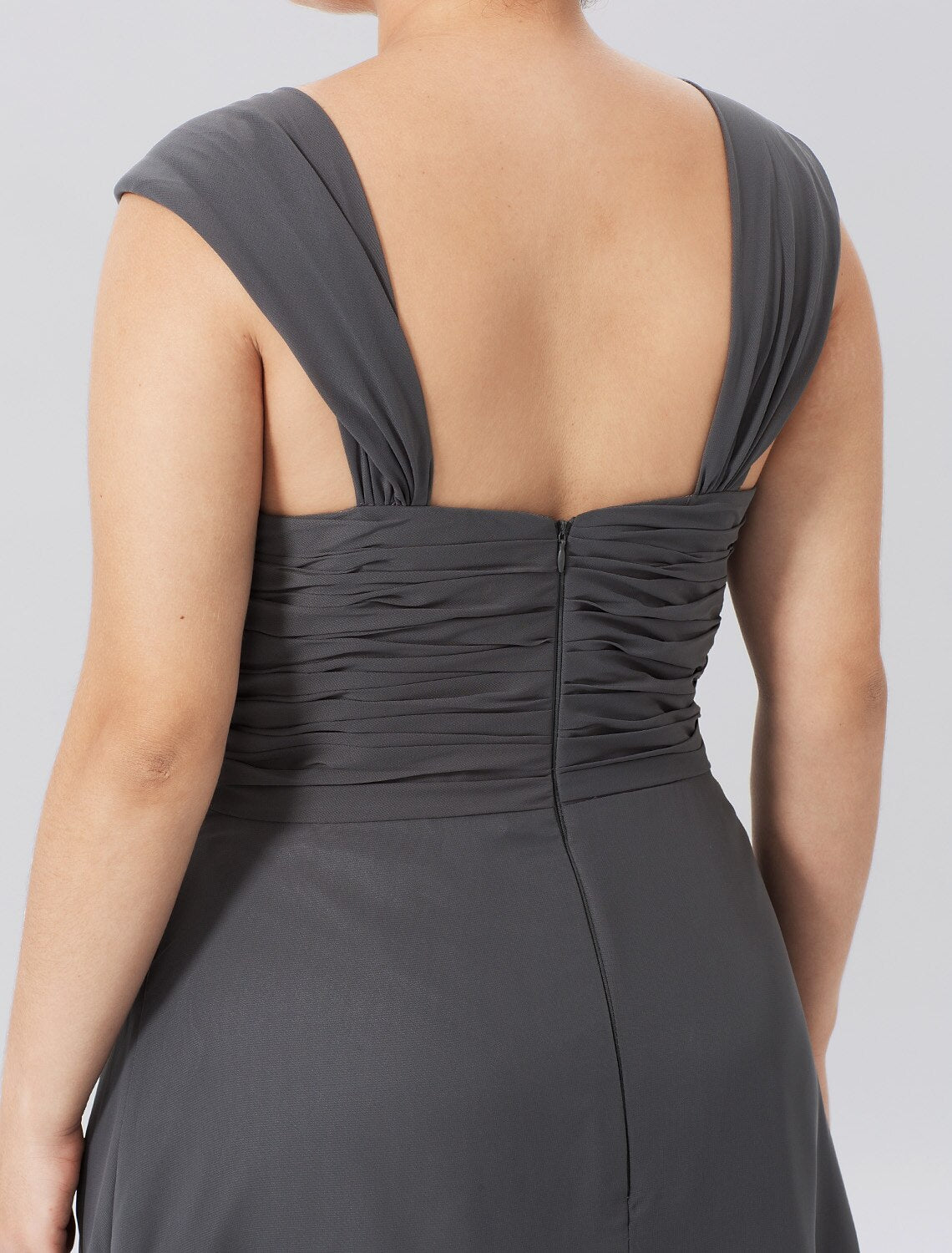Aimishang A-Line Mother of the Bride Dress Formal Plus Size Elegant Straps Knee Length Chiffon Sleeveless yes with Criss Cross Pleats