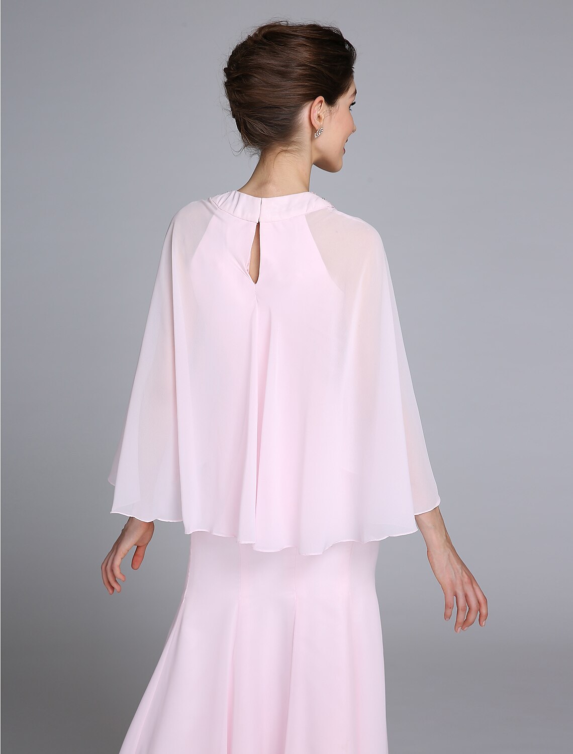 Aimishang Mermaid / Trumpet Mother of the Bride Dress Elegant Jewel Neck Ankle Length Chiffon Long Sleeve No with Beading