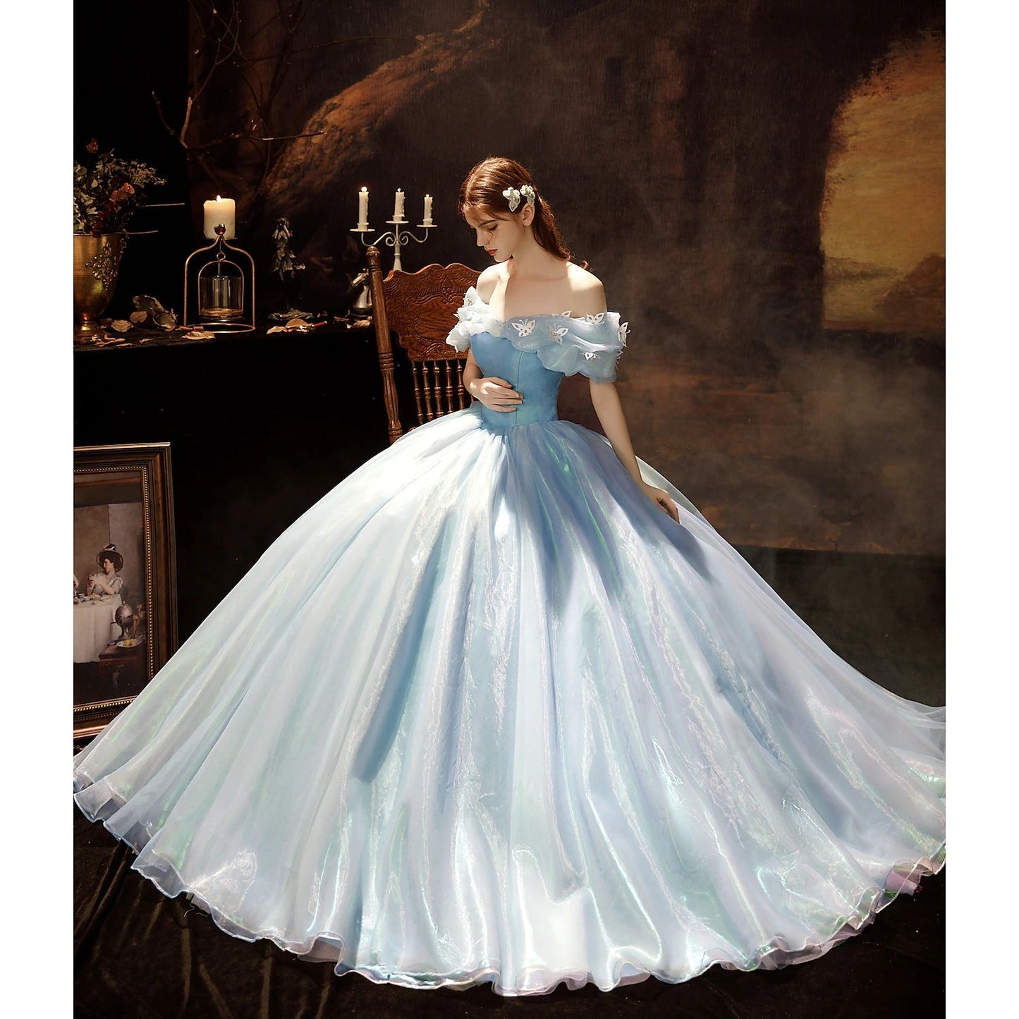 Princess Shakespeare Gothic Rococo Vintage Inspired Princess Dress Party Costume Masquerade Prom Dress Women's Costume Vintage Cosplay Party Masquerade Wedding Party