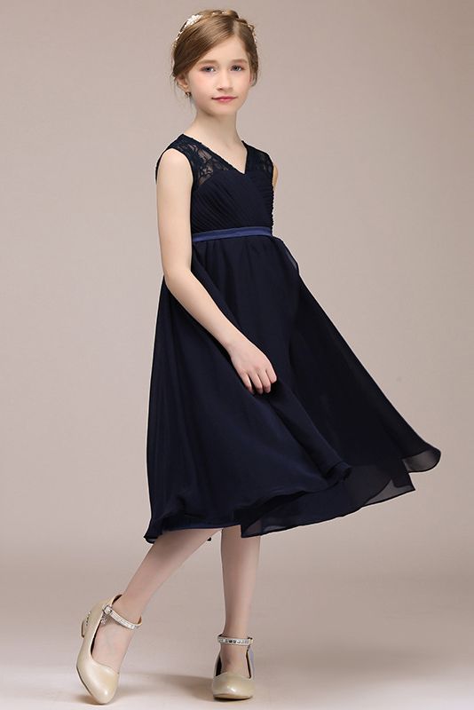 Stunning Black V Neck Sheer Straps Flower Girl Dress Tulle