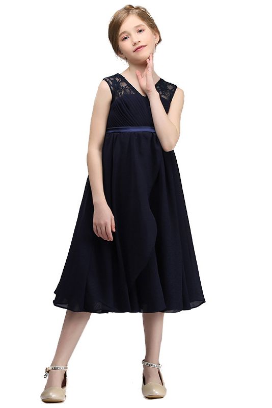 Stunning Black V Neck Sheer Straps Flower Girl Dress Tulle