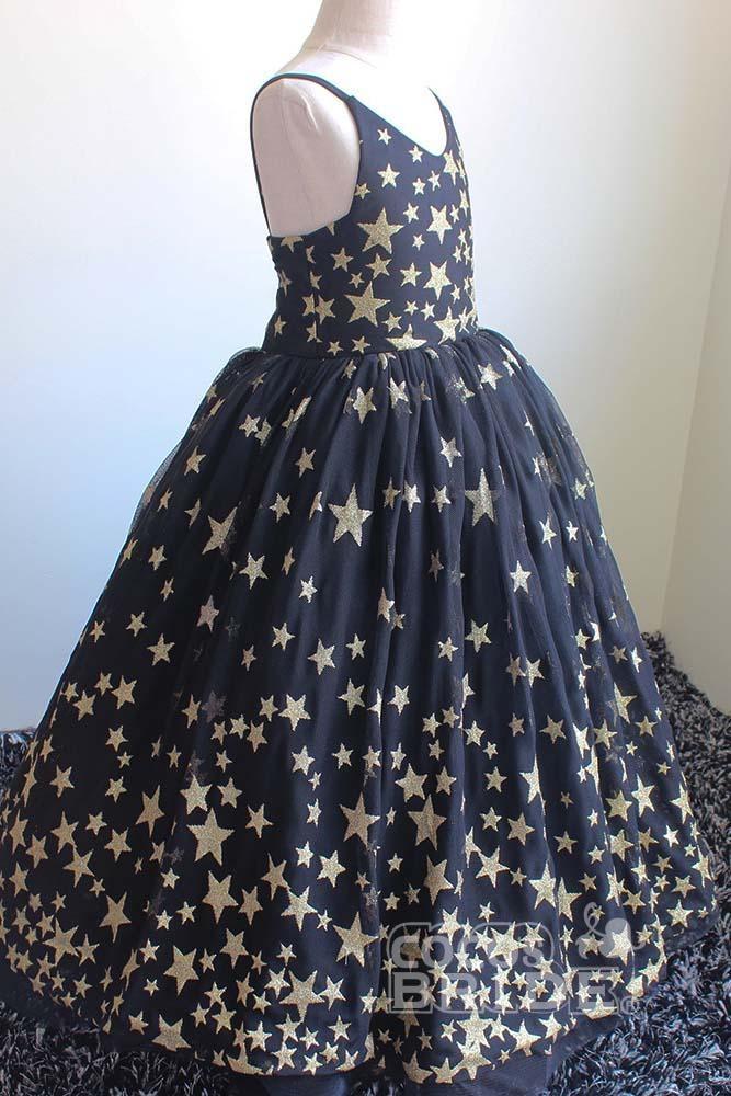 V-Neck Sleeveless Ball Gown Dress in Navy Blue