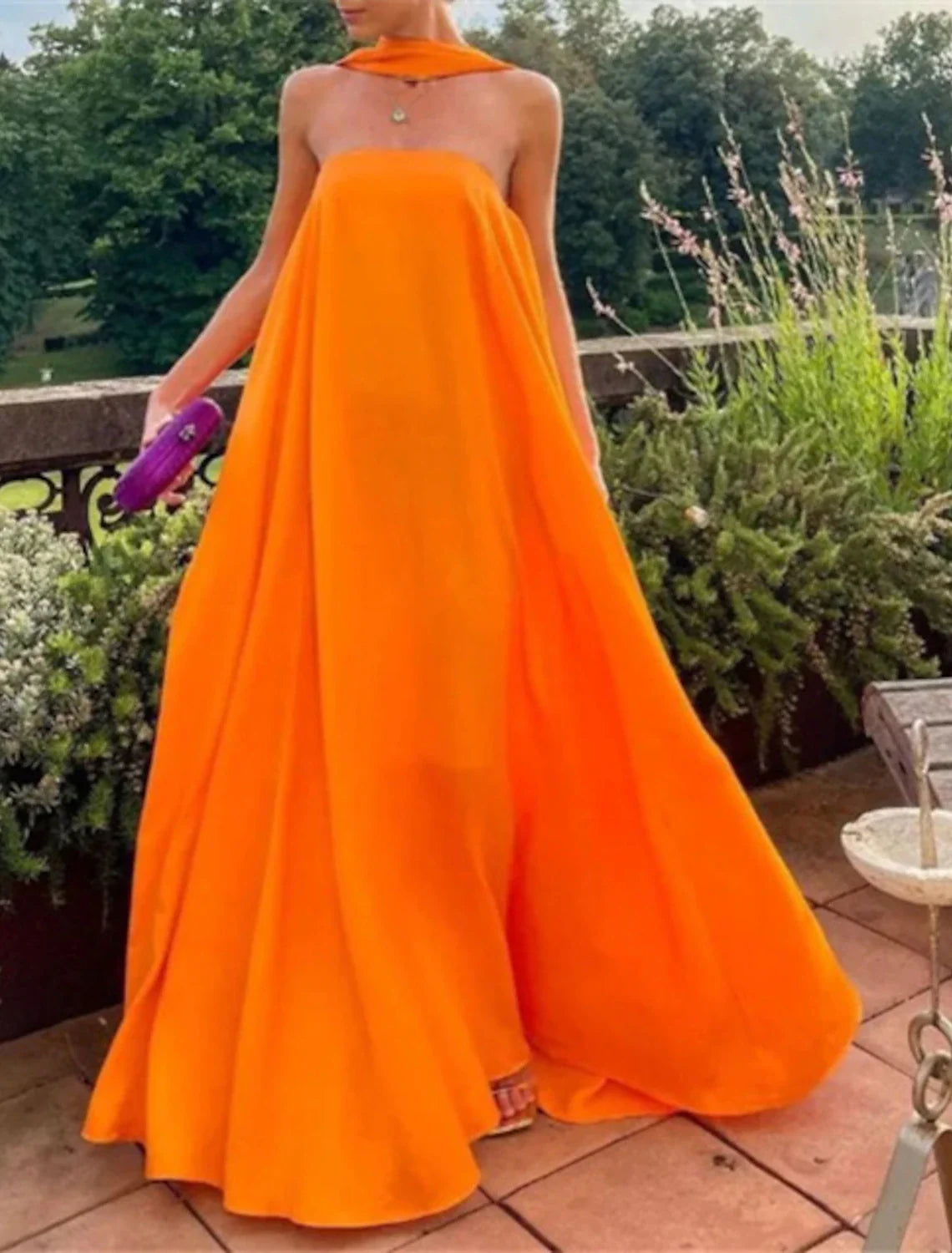 A-Line Evening Gown Fairy Dress Formal Wedding Guest Floor Length Sleeveless Strapless Chiffon with Pleats Shawl