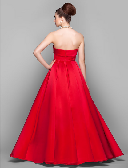 Ball Gown Elegant Dress Quinceanera Floor Length Sleeveless Strapless Satin with Bow(s)