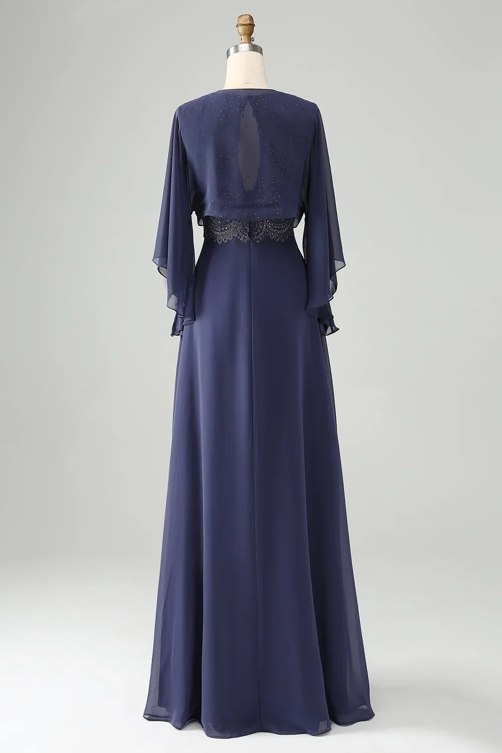 A Line Sparkly Beaded Mother of Bride Dress with Shawl