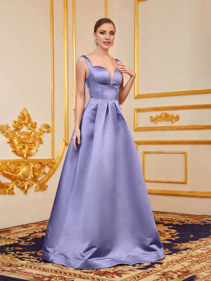 Sweetheart neck backless satin and floor length Prom Dress - LD Dress