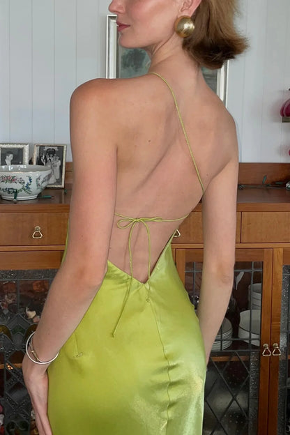 Jimiss Unique Tight One Shoulder Light Green Long Prom Dress