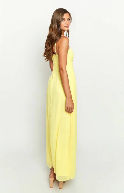 Jimiss - Square neckline sleeveless thin shoulder strap back zipper Maxi length prom dress