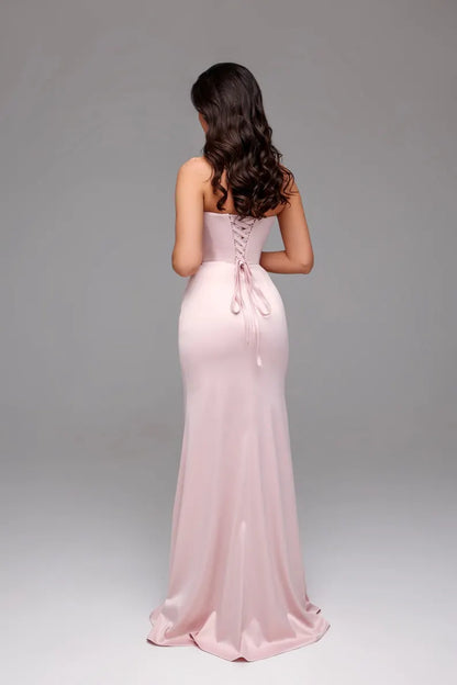 Jimiss - backless strapless back strap with side slit and floor length Prom dress