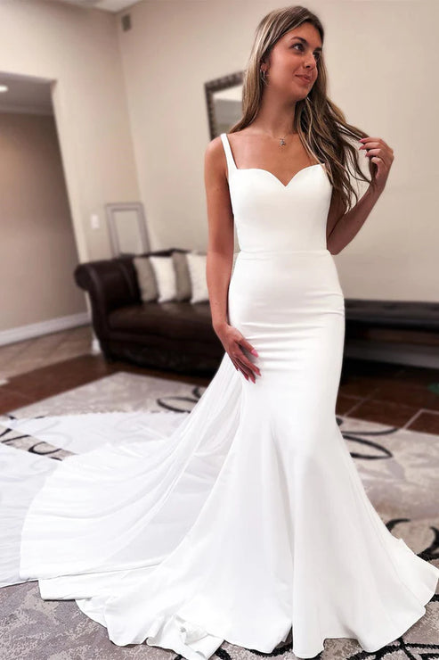 Long Chiffon Boho Wedding Dress Sweetheart Backless Ivory Beautiful