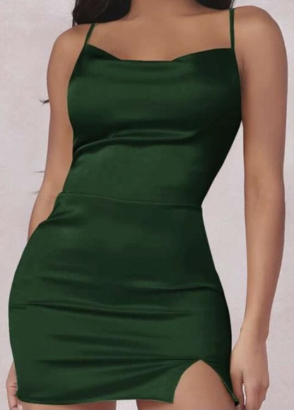 Simple Sheath Dark Green 18th Birthday Dresses Birthday Outfits P1352