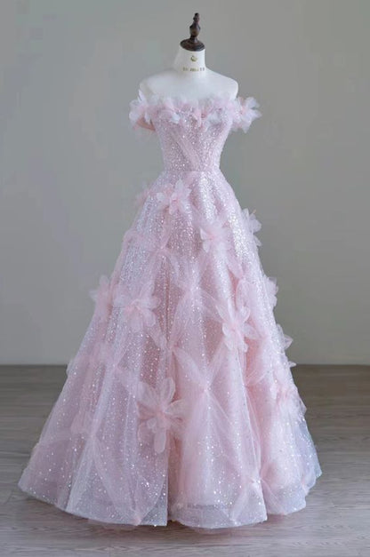 Women High Feeling Pink Fairy Prom Dress Long Party Dresses P1603