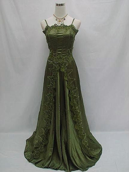 Beautiful A line Dark Green Lace Prom Gown Long Prom Dresses P1864