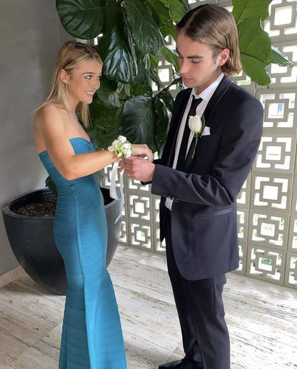 Sexy Mermaid Sweetheart Blue Prom Dresses Evening Dress P1997