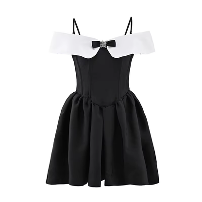 Sexy A line Off The Shoulder Black Short Homecoming Dress P2256