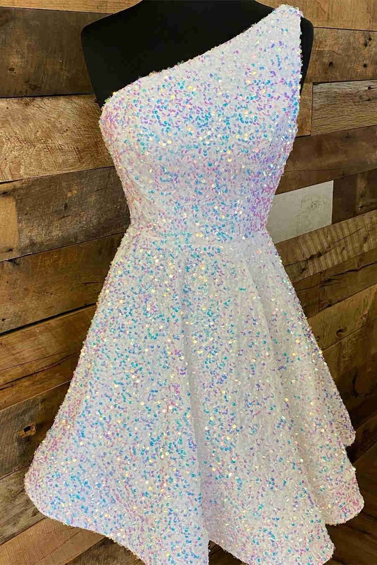 Simple A line Short Royal Blue Sequins Homecoming Dress P2287