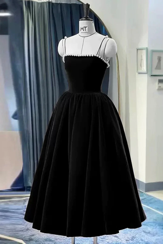 Cute Spaghetti Straps Velvet Prom Dress P2233