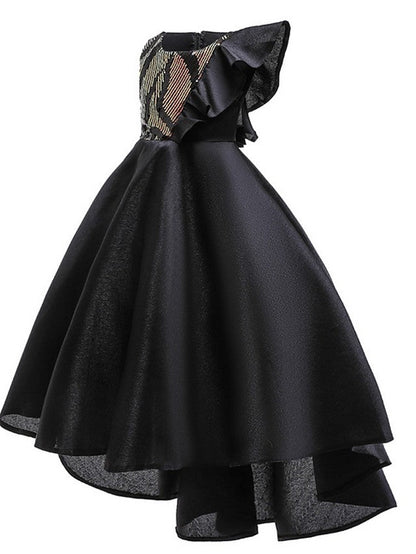 Beautiful A-Line Hi-Lo Flower Girl Dress With Bow Ruffles