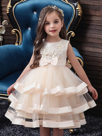 Beautiful Knee-Length Ball Gown Flower Girl Dress