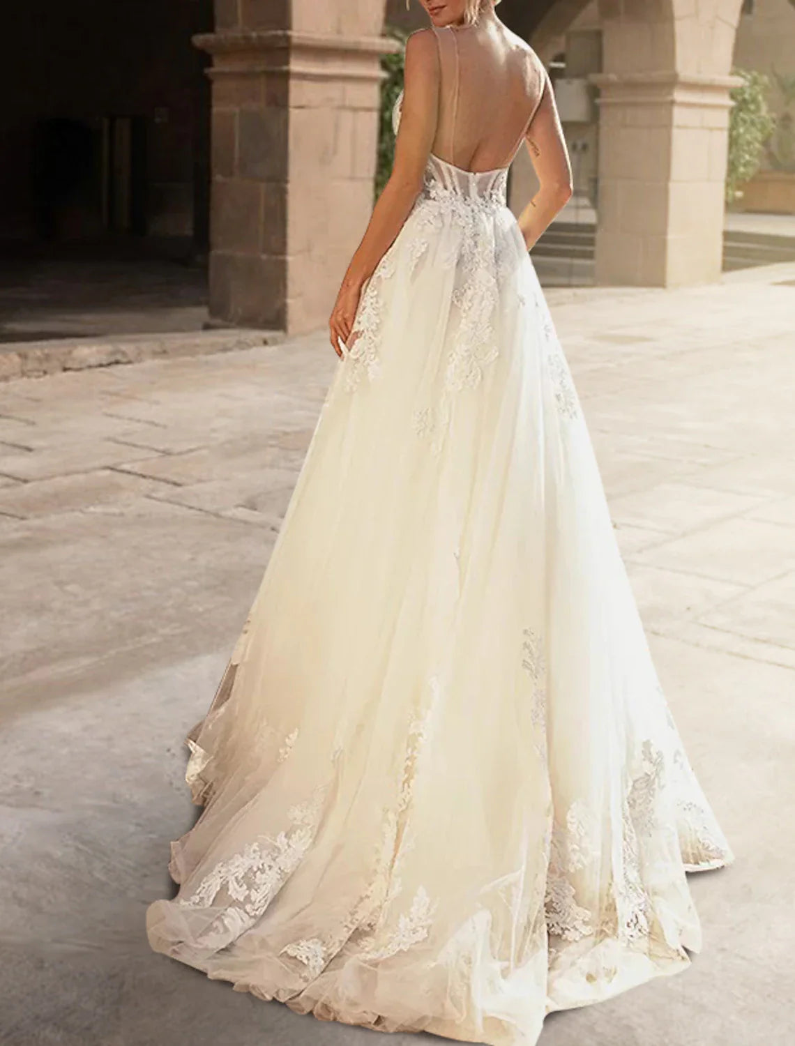 Aimishang Engagement Royal Style Formal Wedding Dresses A-Line Sweetheart Half Sleeve Court Train Satin Bridal Gowns With Ruffles Appliques