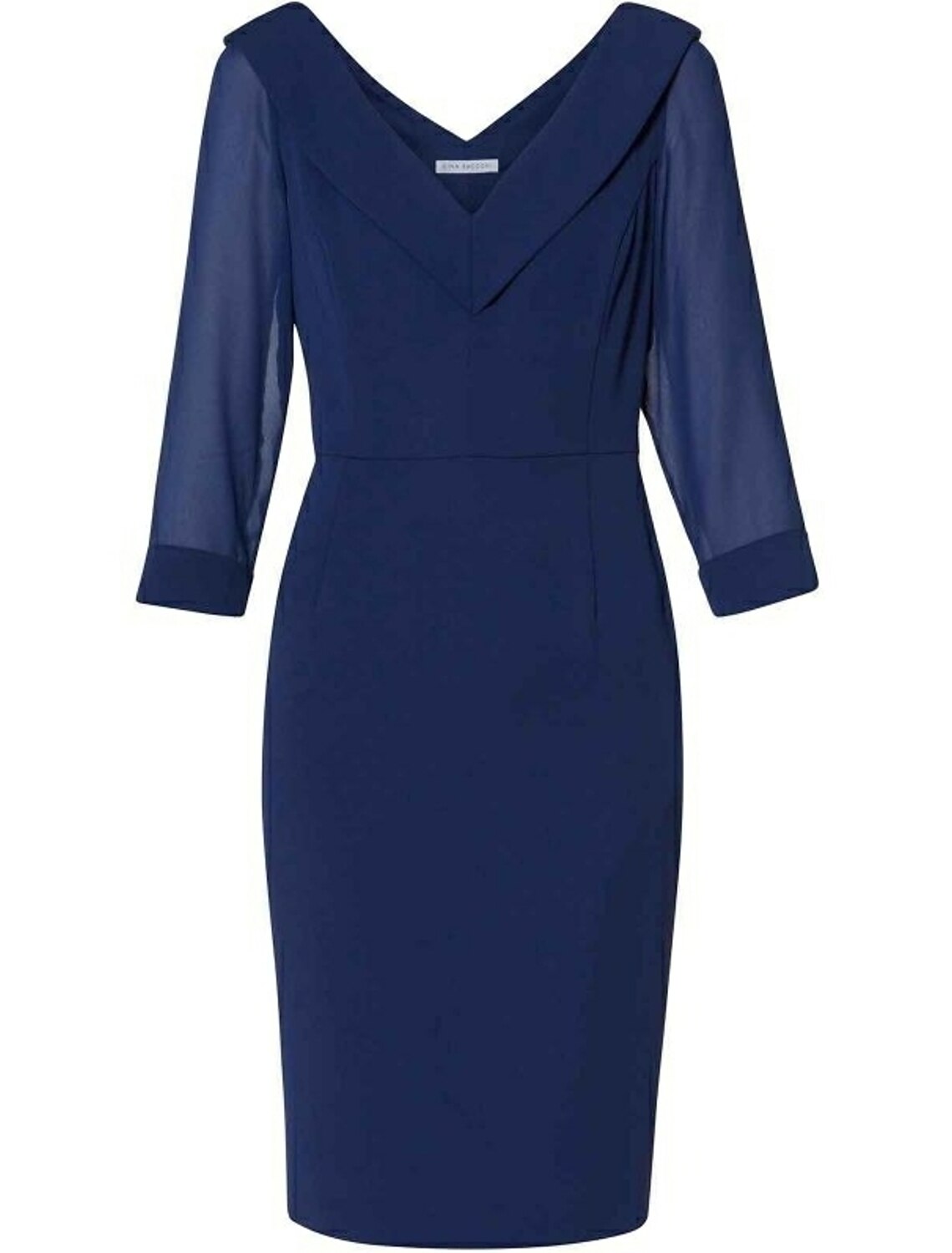 Aimishang Sheath / Column Mother of the Bride Dress Wedding Guest Plus Size V Neck Knee Length Chiffon 3/4 Length Sleeve with Split Front Fall